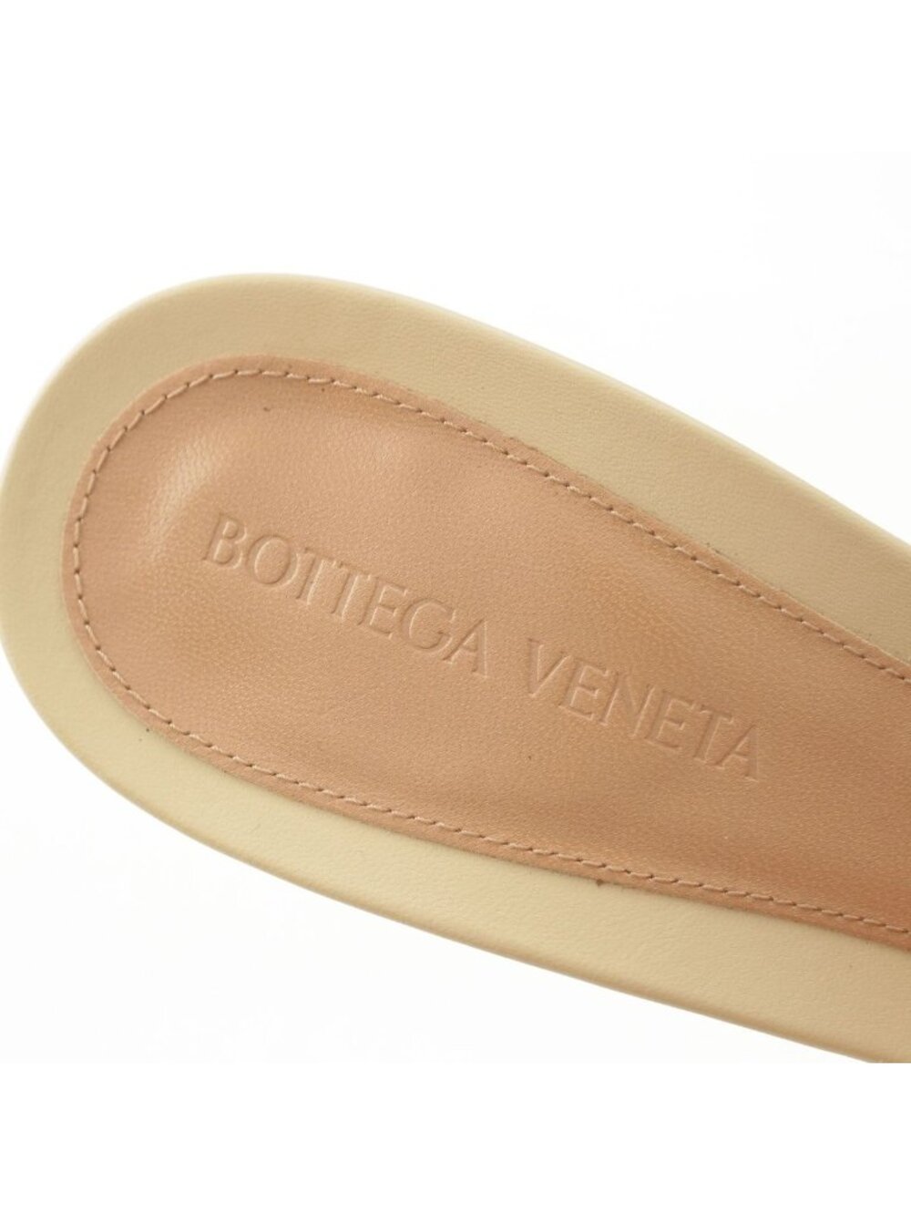 Bottega Veneta Leather Square Toe Sandals Beige - Picture 7 of 10